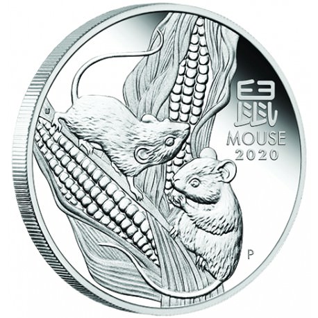 SILVER 2020 Year of the Mouse 1 oz PROOF $1