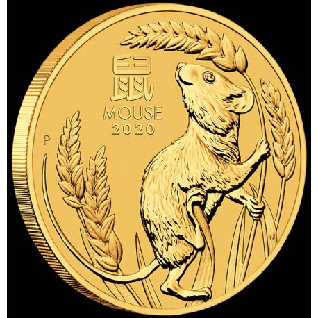 PM Lunar 3 Mouse 1/20 oz GOLD BU $5