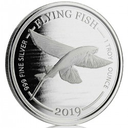 1 oz silver FLYING FISH 2019 Barbados $1