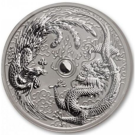 1 oz silver DRAGON & PHOENIX 2017 MINT FAUT