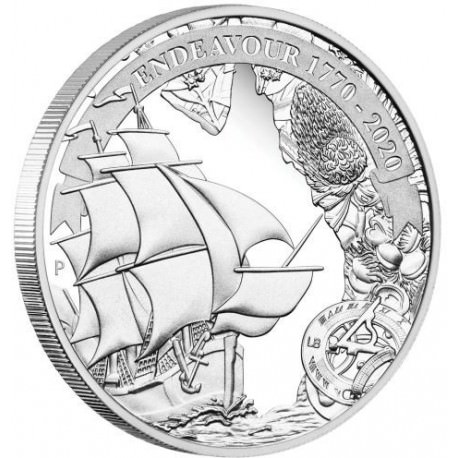 Voyage of Discovery Endeavour 1770-2020 1oz Silver Proof Coin $1
