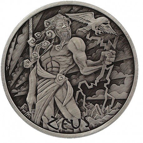 PM 1 oz silver GODS OF OLYMPUS 2020 ZEUS BU $1