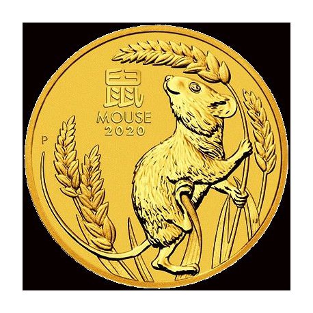 PM Lunar 3 Mouse 10 oz GOLD 2020 BU $1000 Australia
