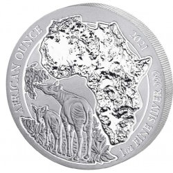 1 oz SILVER RWANDA OKAPI 2021 CFA 50