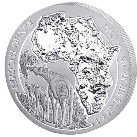 1 oz SILVER RWANDA OKAPI 2021 CFA 50