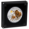 +++ Australian Lunar Series III 2021 Year of the Ox 1 Kilo Silver Coin with Gold Privy Mark Mintage 338 +++