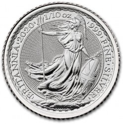 1/10 oz silver Briatnnia 2020 BU 20P