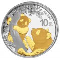 China 30 GR silver PANDA 2021 gilded Y10