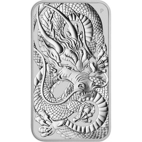 Perth Mint 1 oz silver RECTANGLE DRAGON $1 BAR 2020