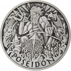 PM 5 oz silver GODS OF OLYMPUS 2021 ZEUS ANTIQUED $1 MINTAGE 50 !