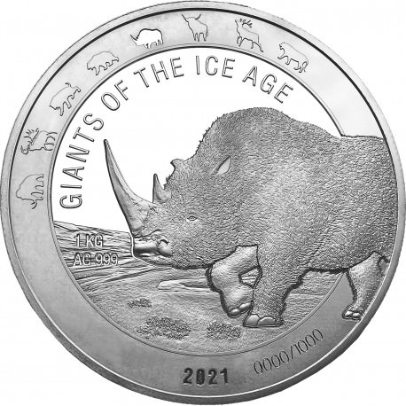 Ghana 1 kilo silver CAVE BEAR 2020 BU 1000 CEDIS