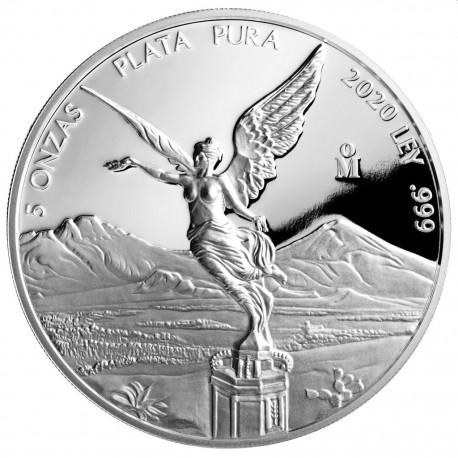 MEXICO 5 oz SILVER LIBERTAD 2020 PROOF