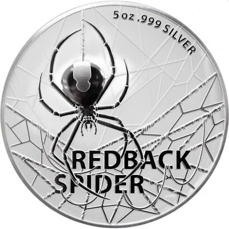 RAM 5 oz silver REDBACK SPIDER 2021 $5 BU