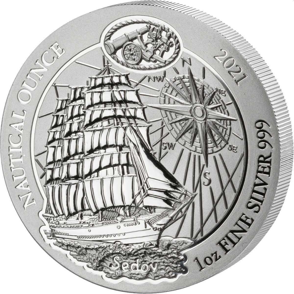 2021 ルワンダ「セドフ号」ノーティカル・オンス 1オンス純銀貨 1 oz SILVER RWANDA NAUTICAL SEDOV 2021 Amafranga 50 - GOLDSILVER.BE