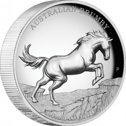 Perth Mint 2 oz silver Australian BRUMBY HORSE 2021 $2 PROOF