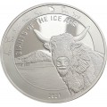 Ghana 1 oz silver GIANTS of the ICE AGE 2021 WOOLLY RHINO 5 Cedis