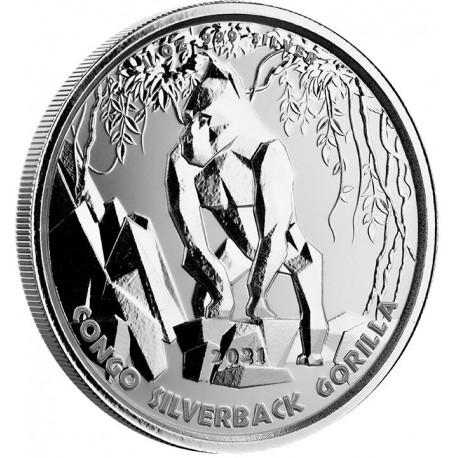 1 oz silver GORILLA CONGO 2020 CFA 5000