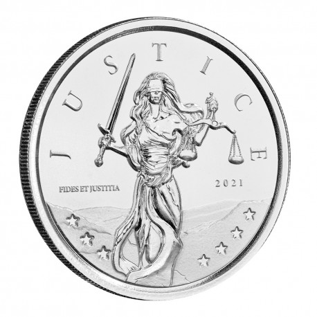 GIBRALTAR 1 oz silver LADY JUSTICE 2021 BU