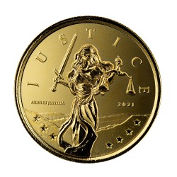 GIBRALTAR 1/10 oz GOLD LADY JUSTICE 2021 ANTIQUED £5