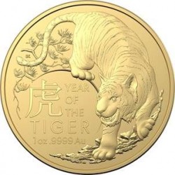 RAM 1 oz GOLD Lunar TIGER 2022 $100 Australia