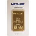 100 GRAM GOLD BAR - NEW + CERTIFICATE BLISTER & SERIAL NUMBER