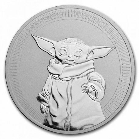 1 oz silver STAR WARS 2021 BABY YODA $2 BU