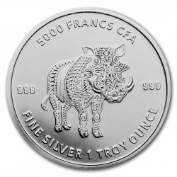 1 oz silver Mandala Warthog 2021 Chad 5000 CFA 