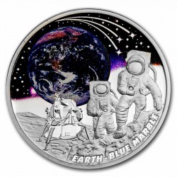 Nieu 1 oz silverEARTH BLUE MARBLE 2022 Proof Box + Coa