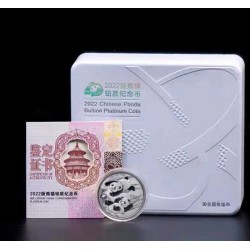 China 30 gr PLATINUM PANDA 2022 BU Yuan 500