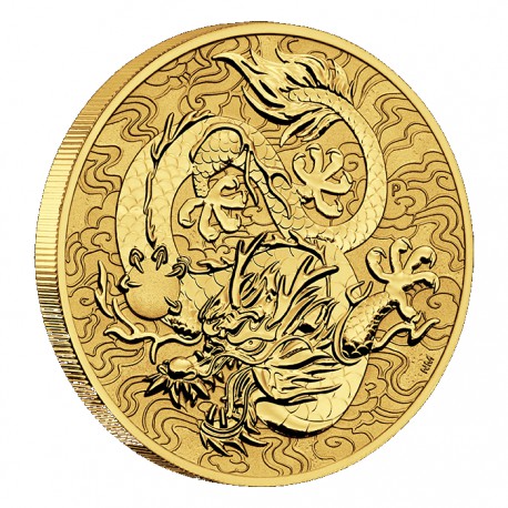 Perh Mint 1 oz GOLD SINGLE DRAGON 2022 $100