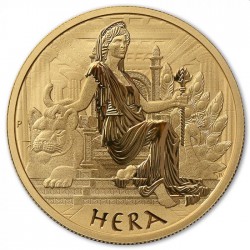 PM 1 oz GOLD GODS OF OLYMPUS 2022 HERA BU $100 MINTAGE 100
