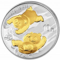 30 GR SILVER PANDA 2022 GILDED Yuan 10