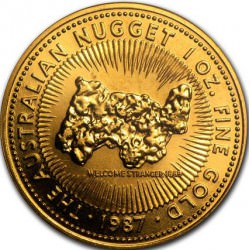 1 oz gold NUGGET 1987 WELCOME STRANGER 1987