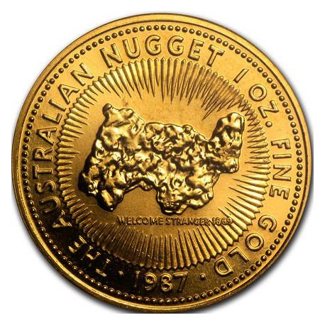 1 oz gold NUGGET 1987 WELCOME STRANGER 1987