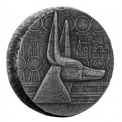 Chad 5 oz silver Egyptian ANUBIS 2021 cfa 3000