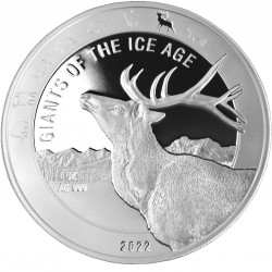 Ghana 1 oz silver GIANTS of the ICE AGE 2022 REINDEER 5 Cedis