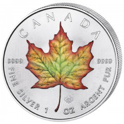 1 oz silver MAPLE LEAF 2021 coloured $5