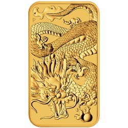 Perth Mint 1 oz RECTANGLE DRAGON $100 BAR 2021 GOLD
