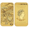 Perth Mint 1 oz RECTANGLE DRAGON $100 BAR 2021 GOLD