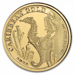 1oz gold Caribbean SEAHORSE 2022 Barbados $10