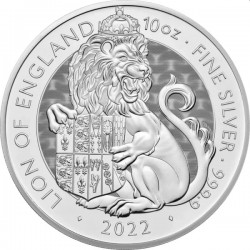 UK 10 oz silver TUDOR BEASTS LION of ENGLAND 2022 BU
