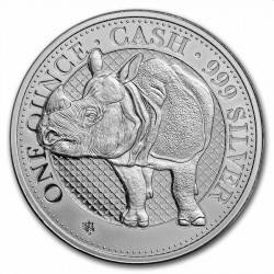 1 oz silver £1 CASH RHINO 2022 St. Helena £1