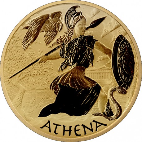 PM 1 oz GOLD GODS OF OLYMPUS 2022 HERA BU $100 MINTAGE 100