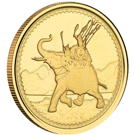 Gibraltar 1 oz GOLD WAR ELEPHANT 2022 $1