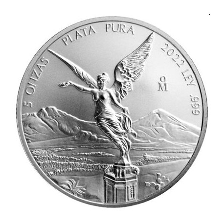 MEXICO 5 oz SILVER LIBERTAD 2022 BU 