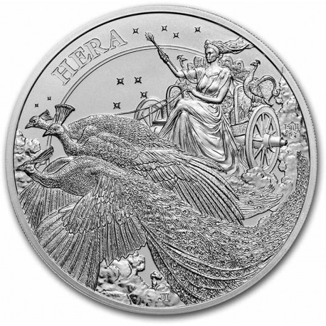 St. Helena 1 oz silver HERA & The PEACOCK 2022 £1 BU
