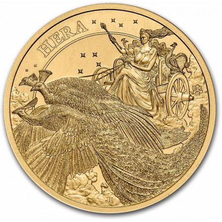 St. Helena 1/4 oz GOLD HERA & The PEACOCK 2022 £10 BU