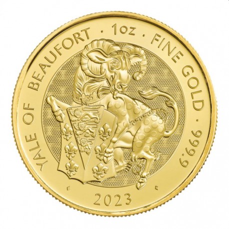 UK 1 oz gold TUDOR BEASTS 2022 YALE OF BEAUFORT £100 bu