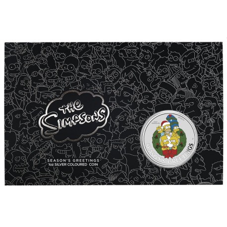 Perth Mint 1 oz silver The SIMPSONS 2022 $1 BU * SEASON'S GREETINGS * coloured