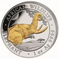 1 oz silver SOMALIA ELEPHANT 2023 Shillings 100 COLOURED